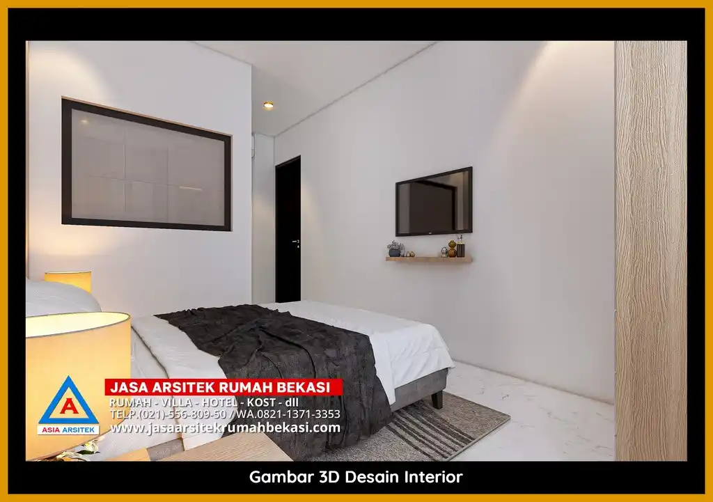 Visualisasi 3D Jasa Arsitek Rumah Kost 2 Lantai bergaya mewah di Bekasi dengan ornamen mewah