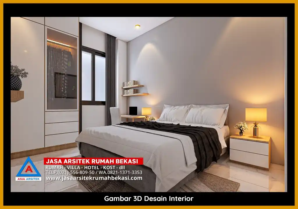 Visualisasi 3D Jasa Arsitek Rumah Kost 2 Lantai bergaya mewah di Bekasi dengan ornamen mewah