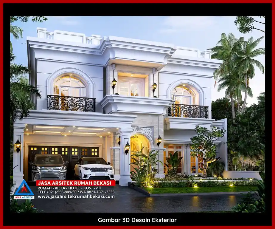 Jasa Desain Rumah Tropis 3D fasad Mewah Gratis di Bekasi Terbaik Alami dan Elegan