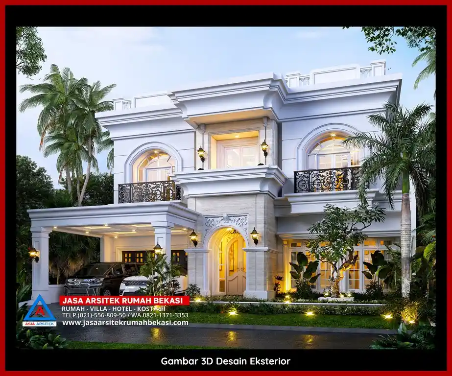 Jasa Desain Rumah Tropis 3D fasad Mewah Gratis di Bekasi Terbaik Alami dan Elegan