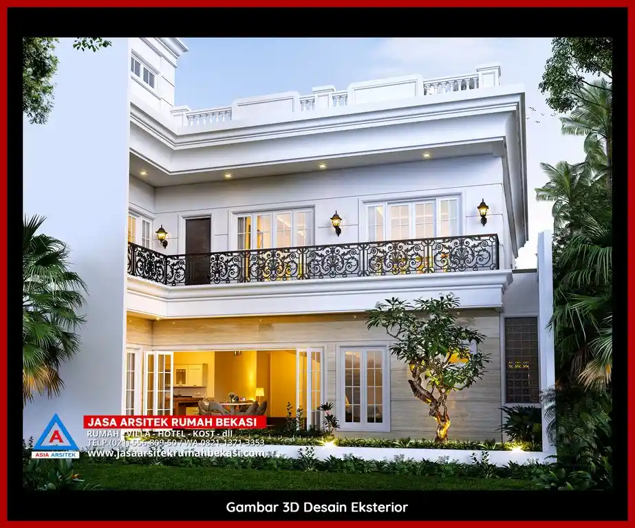 Jasa Desain Rumah Tropis 3D fasad Mewah Gratis di Bekasi Terbaik Alami dan Elegan