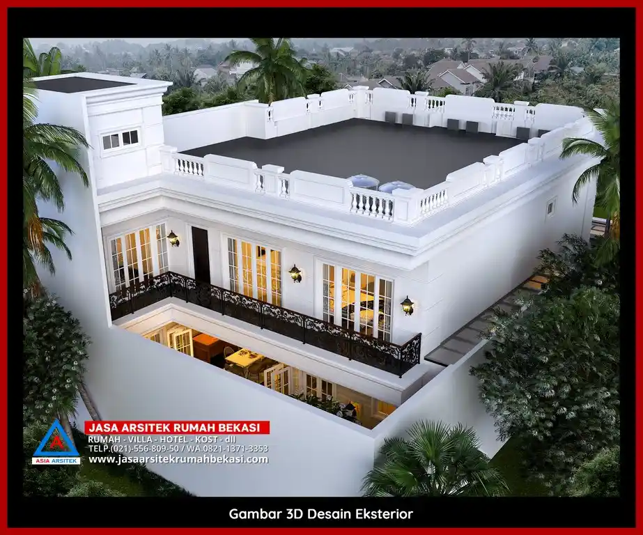 Jasa Desain Rumah Tropis 3D fasad Mewah Gratis di Bekasi Terbaik Alami dan Elegan
