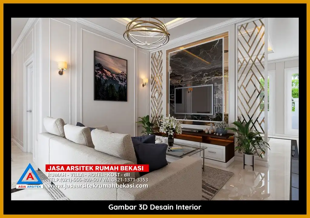 Jasa Desain Rumah 3D fasad Mewah Gratis di Jatibening Baru Bekasi Terbaik megah dan detail elegan