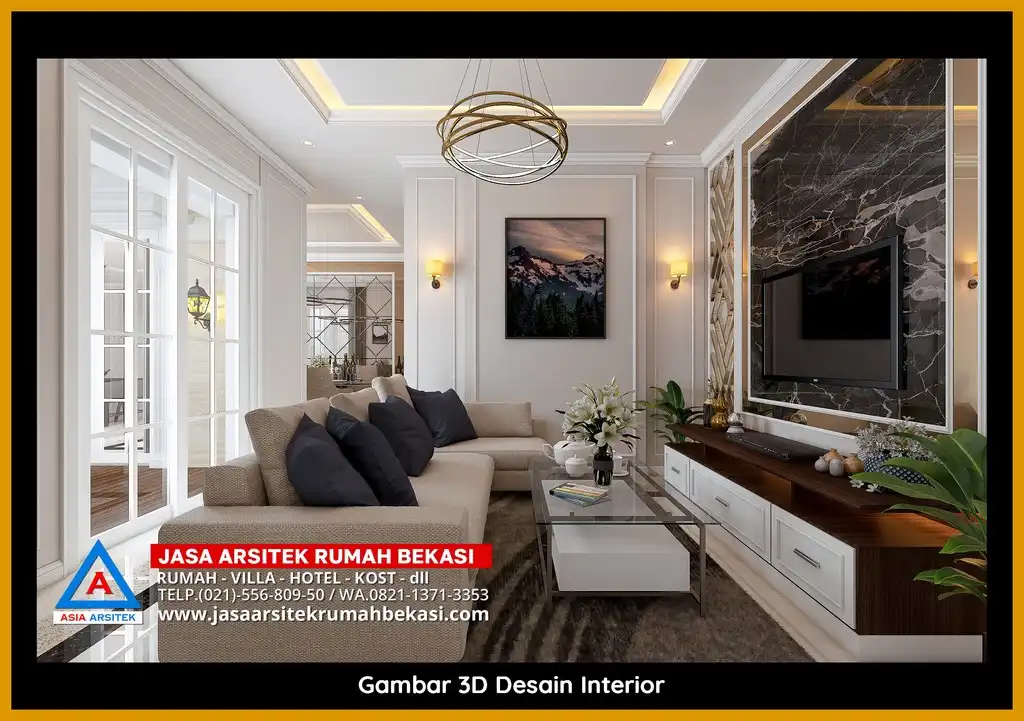 Jasa Desain Rumah 3D fasad Mewah Gratis di Jatibening Baru Bekasi Terbaik megah dan detail elegan