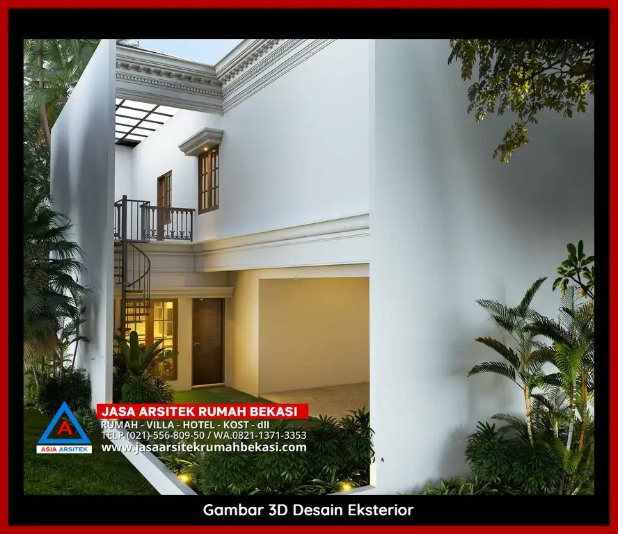 Jasa Desain Rumah 3D fasad Mewah Gratis di Jatimakmur Bekasi Terbaik megah dan elegan
