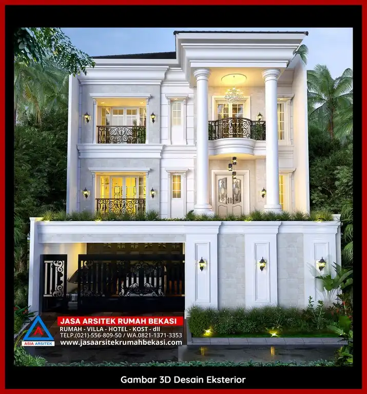 Jasa Desain Rumah 3D fasad Mewah Gratis di Jatimekar Bekasi Terbaik megah dan elegan