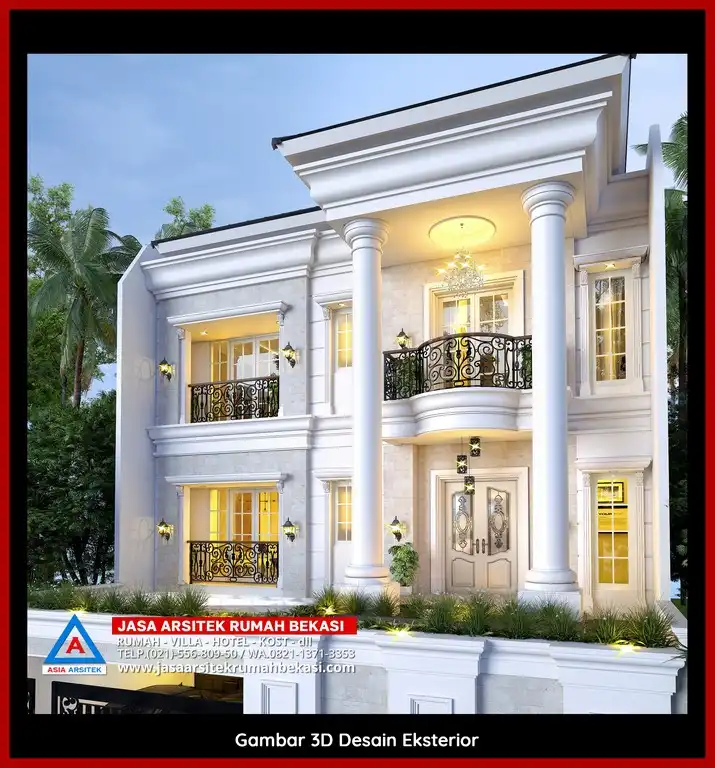 Jasa Desain Rumah 3D fasad Mewah Gratis di Jatimekar Bekasi Terbaik megah dan elegan