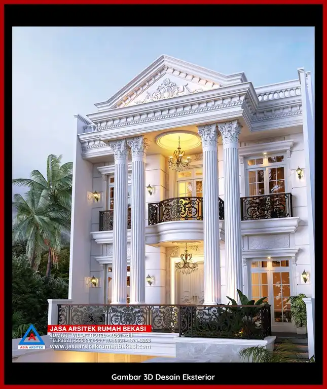 Jasa Desain Rumah 3D fasad Mewah Gratis di Jatimelati Bekasi Terbaik megah dan elegan