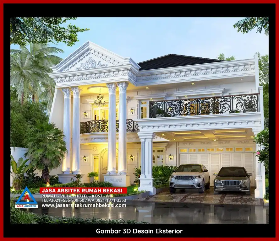 Jasa Desain Rumah 3D fasad Mewah Gratis di Jatimurni Bekasi Terbaik megah dan elegan