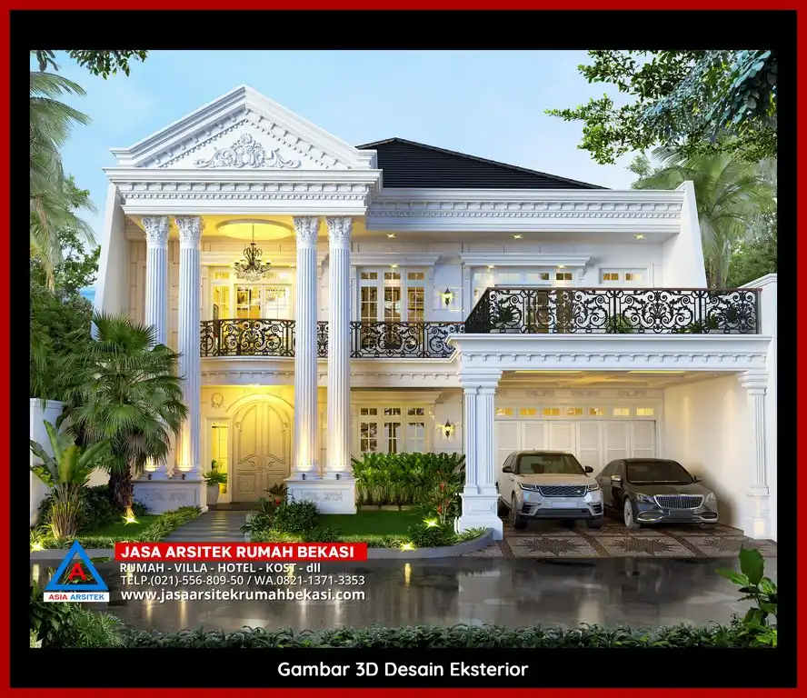 Jasa Desain Rumah 3D fasad Mewah Gratis di Jatimurni Bekasi Terbaik megah dan elegan