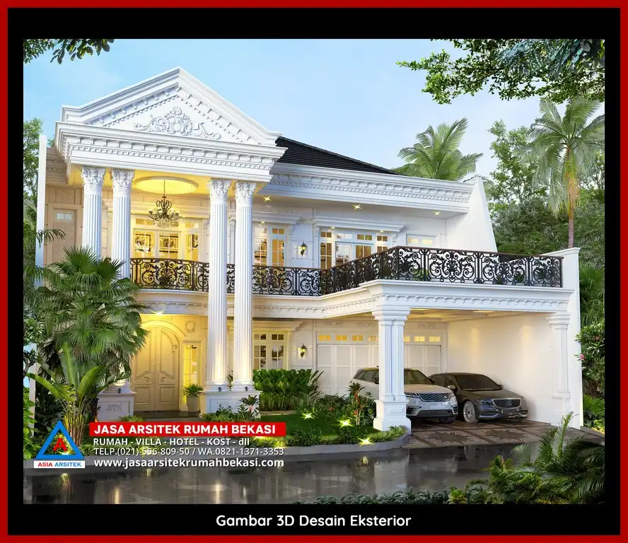 Jasa Desain Rumah 3D fasad Mewah Gratis di Jatimurni Bekasi Terbaik megah dan elegan