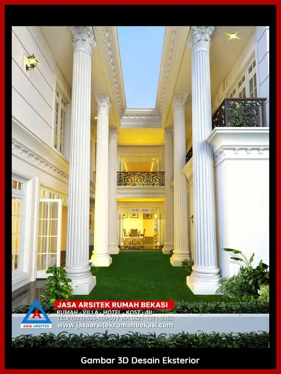 Jasa Desain Rumah 3D fasad Mewah Gratis di Jatimurni Bekasi Terbaik megah dan elegan