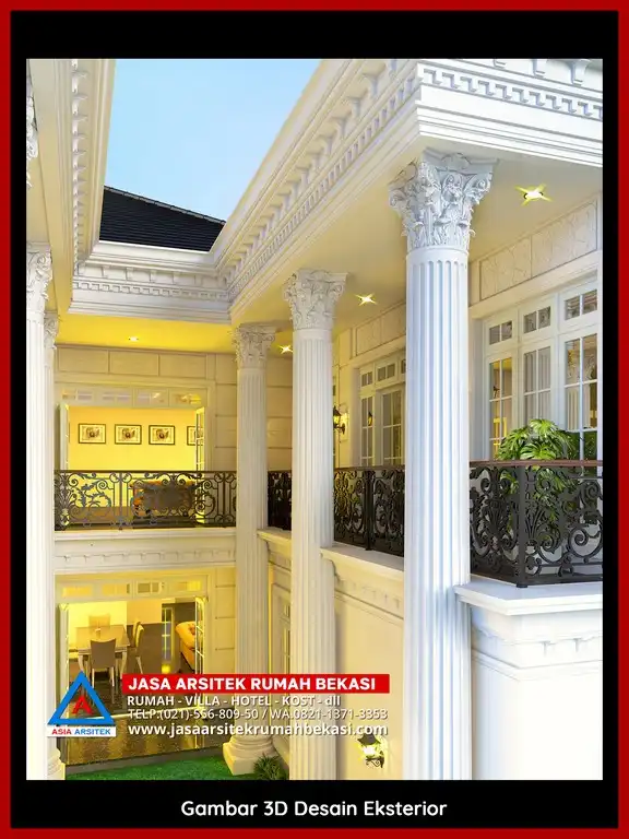 Jasa Desain Rumah 3D fasad Mewah Gratis di Jatimurni Bekasi Terbaik megah dan elegan