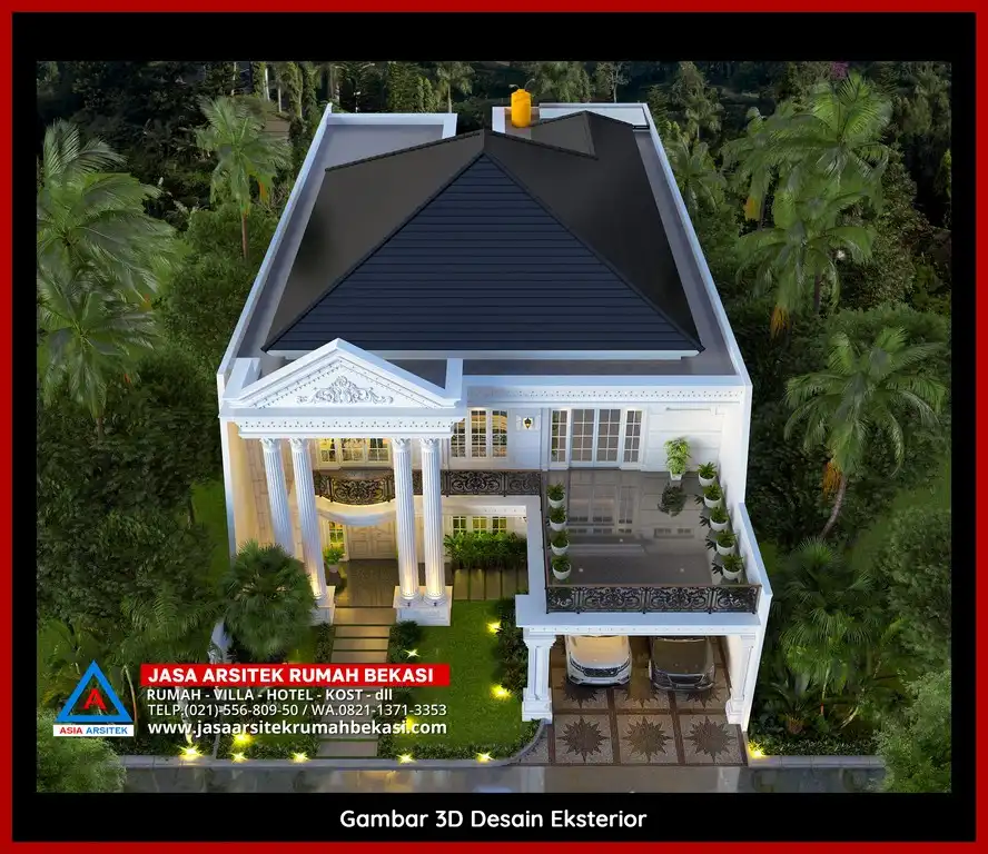 Jasa Desain Rumah 3D fasad Mewah Gratis di Jatimurni Bekasi Terbaik megah dan elegan