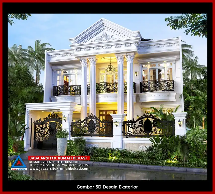 Jasa Desain Rumah 3D fasad Mewah Gratis di Jatirahayu Bekasi Cepat Selesai Megah dan Elegan