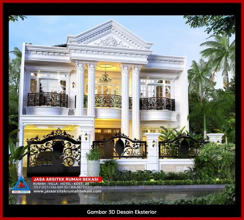 Jasa Desain Rumah 3D fasad Mewah Gratis di Jatirahayu Bekasi Cepat Selesai Megah dan Elegan