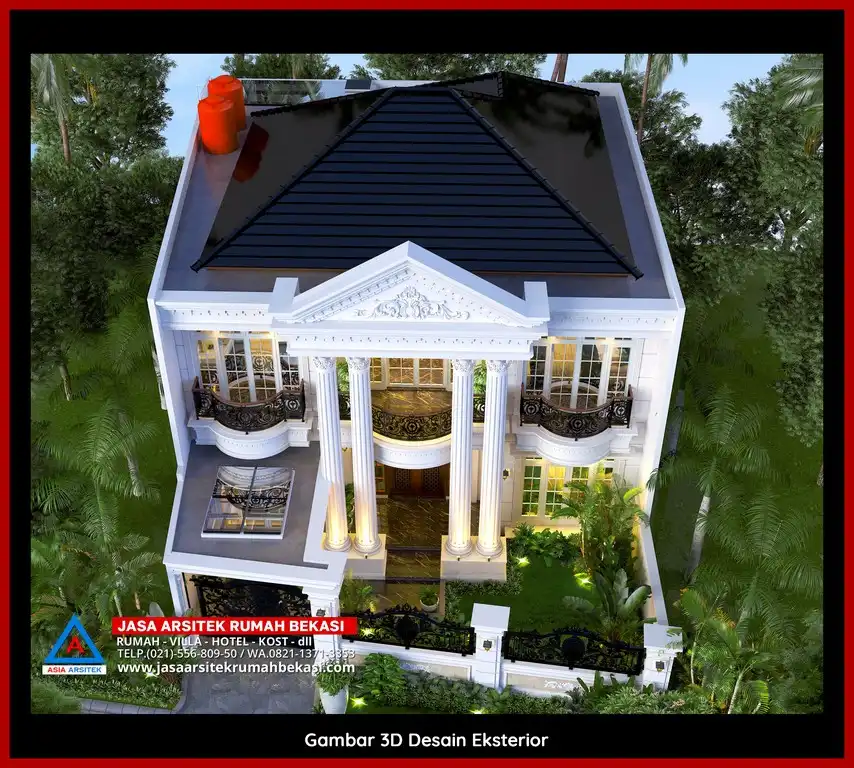 Jasa Desain Rumah 3D fasad Mewah Gratis di Jatirahayu Bekasi Cepat Selesai Megah dan Elegan
