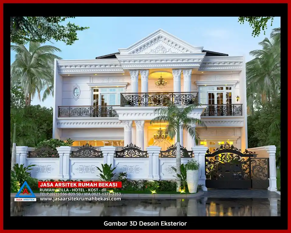 Jasa Desain Rumah 3D fasad Mewah Gratis di Jatirangga Bekasi Cepat Selesai Megah dan Elegan