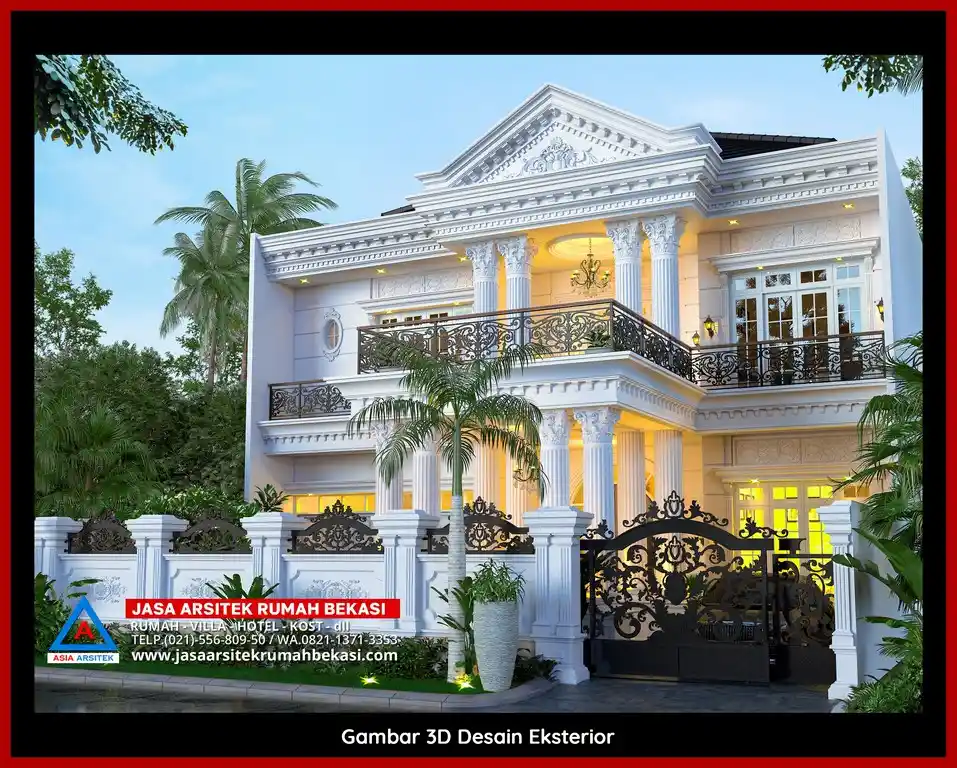 Jasa Desain Rumah 3D fasad Mewah Gratis di Jatirangga Bekasi Cepat Selesai Megah dan Elegan