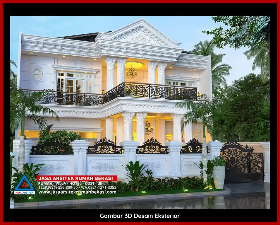 Jasa Desain Rumah 3D fasad Mewah Gratis di Jatirangga Bekasi Cepat Selesai Megah dan Elegan