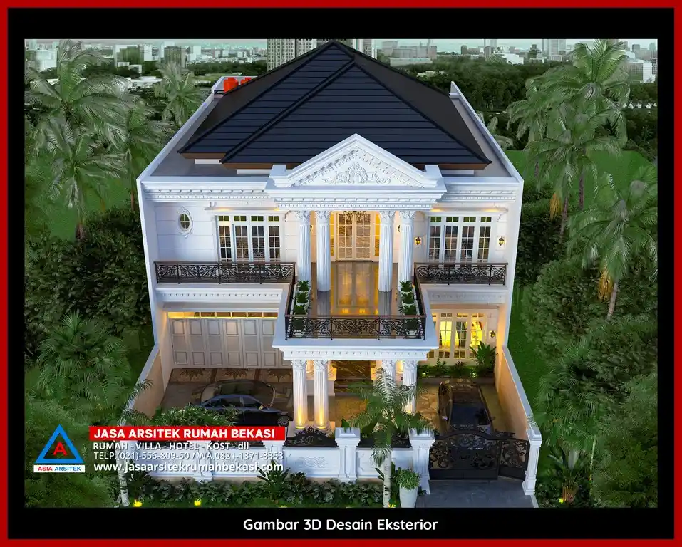 Jasa Desain Rumah 3D fasad Mewah Gratis di Jatirangga Bekasi Cepat Selesai Megah dan Elegan
