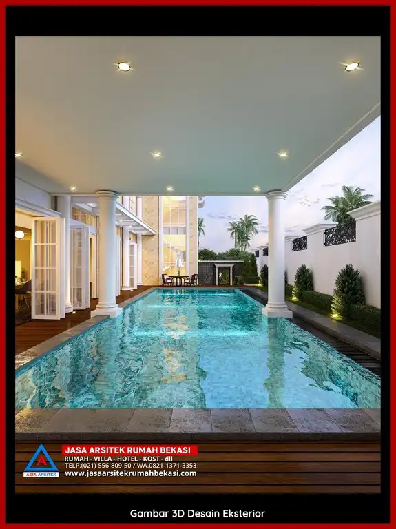 Rekomendasi Desain Arsitek 3D rumah klasik 2 lantai Arsitek Berpengalaman 10 Tahun Di Pedurenan Bekasi dengan nuansa mewah dan timeless