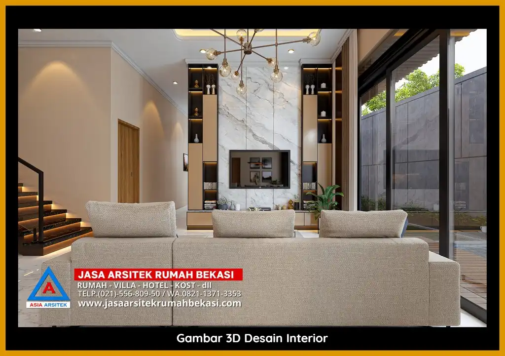 Jasa Arsitek Rumah 3D fasad rumah minimalis mewah Hemat Anggaran di Bekasi Terbaik dengan pilar megah dan detail elegan