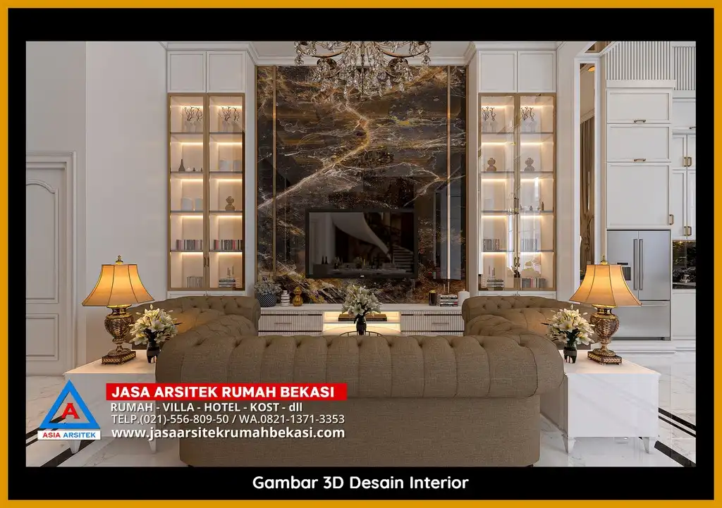Rekomendasi Jasa Desain Arsitek Per M2 Bekasi Desain rumah klasik mewah dengan arsitektur elegan, pilar megah, dan detail artistik yang menawan, memberikan tampilan mewah dan eksklusif.