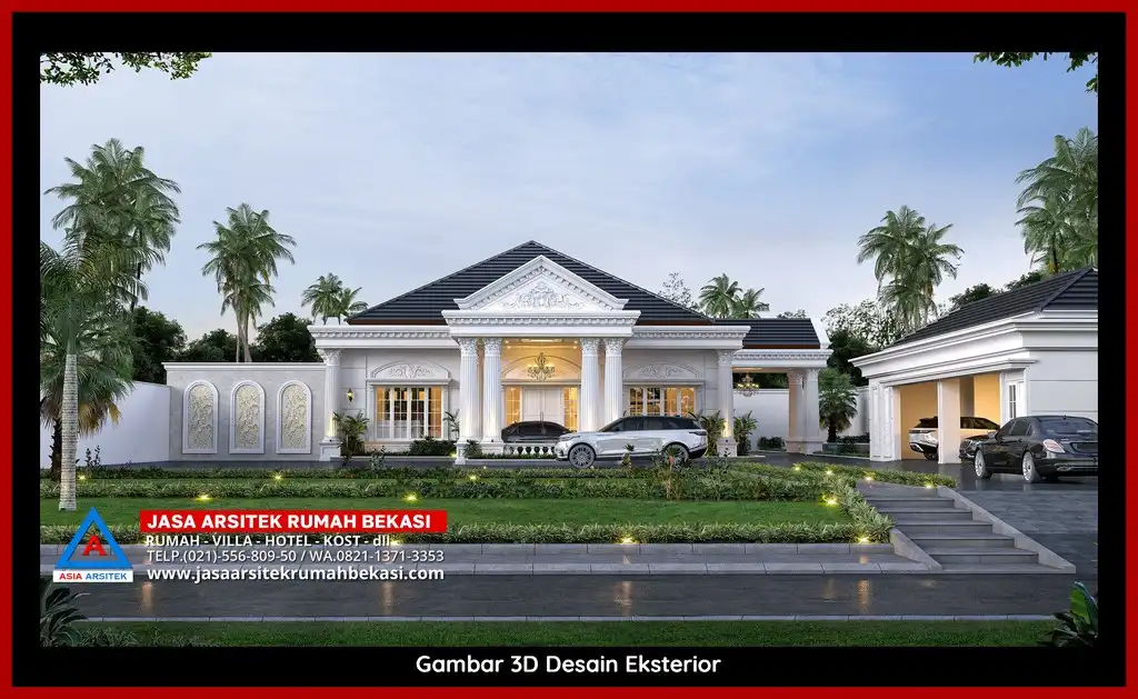 Jasa Desain Rumah di Aren Jaya Bekasi dengan taman luas dan lanskap indah Terpercaya