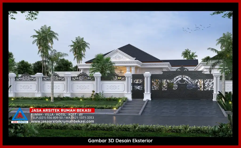 Jasa Desain Rumah di Aren Jaya Bekasi dengan taman luas dan lanskap indah Terpercaya