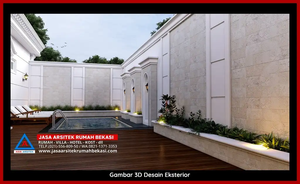 Jasa Desain Rumah di Aren Jaya Bekasi dengan taman luas dan lanskap indah Terpercaya