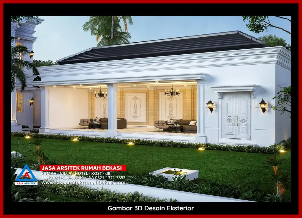 Jasa Desain Rumah 3D fasad Mewah Gratis di Cikarang Bekasi Terbaik megah dan elegan
