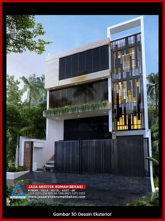 Visualisasi 3D Jasa Desain Arsitek Gudang bergaya mewah di Bekasi dengan ornamen mewah