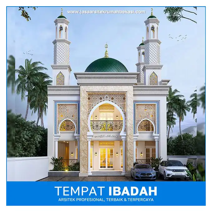 Informasi Desain Arsitek 3D fasad rumah klasik, tropis, minimalis, villa, hotel, klinik, masjid, tempat ibadah mewah di Bekasi