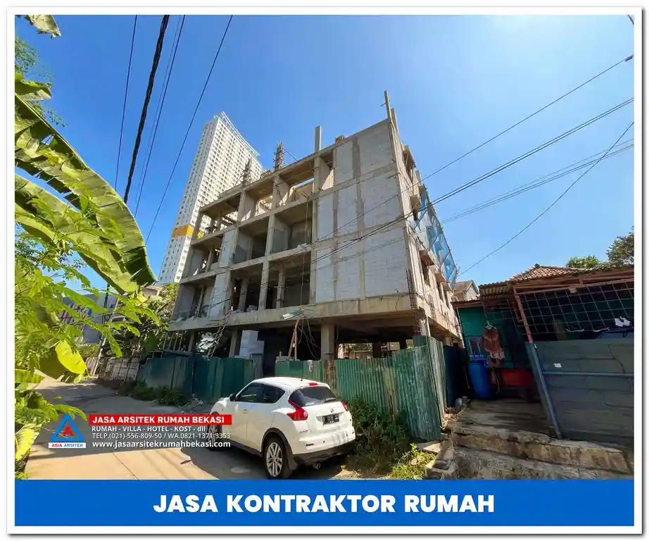 Jasa kontraktor kos-kosan di Jakarta, Bekasi, Depok, Tangerang, Bogor, dan sekitarnya – Layanan profesional untuk pembangunan kos modern, nyaman, dan berkualitas tinggi.