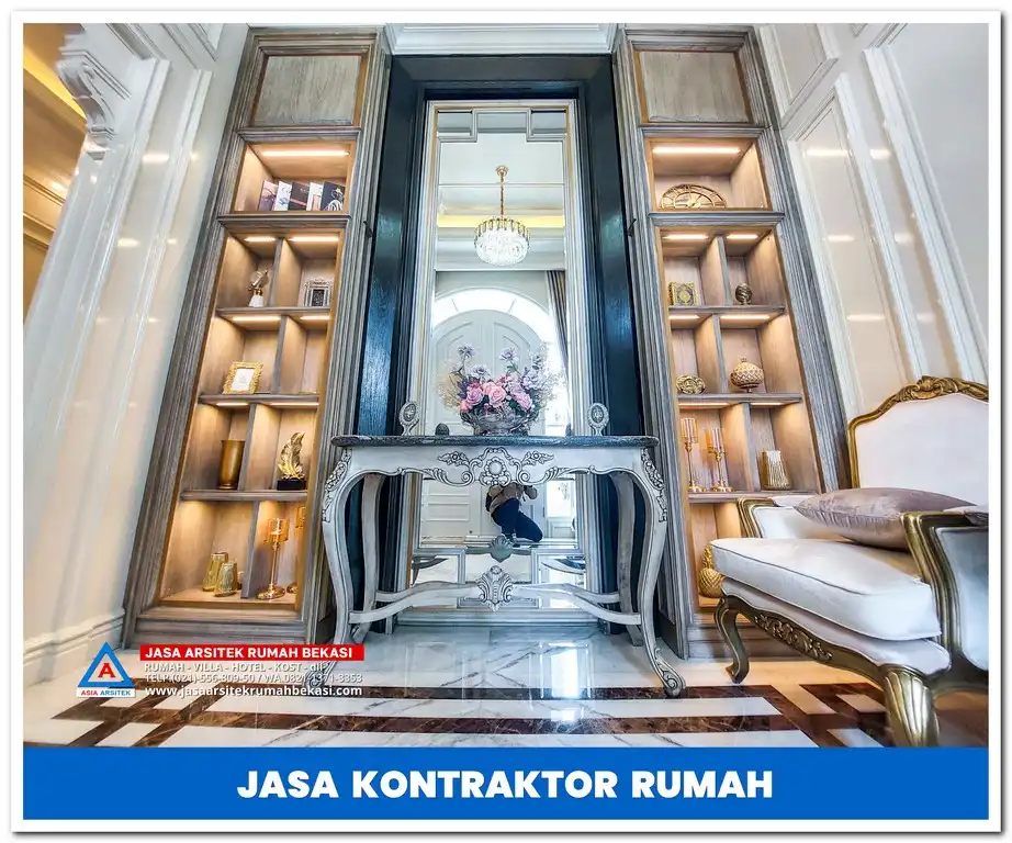 Jasa kontraktor rumah klasik ala Eropa – Spesialis pembangunan rumah bergaya klasik Eropa dengan detail arsitektur mewah dan material berkualitas.