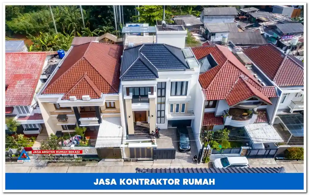 Kontraktor rumah 2 lantai hemat anggaran di Jakarta, Bekasi, Depok, Tangerang, Bogor – Jasa pembangunan rumah bertingkat dengan biaya efisien, desain modern, dan hasil berkualitas.