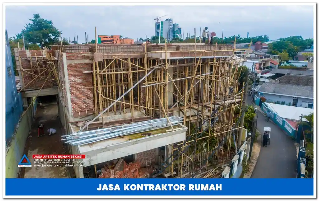 Kontraktor rumah 2 lantai hemat biaya di Jakarta, Bekasi, Depok, Tangerang, dan Bogor – Solusi pembangunan rumah berkualitas dengan anggaran efisien dan hasil maksimal.