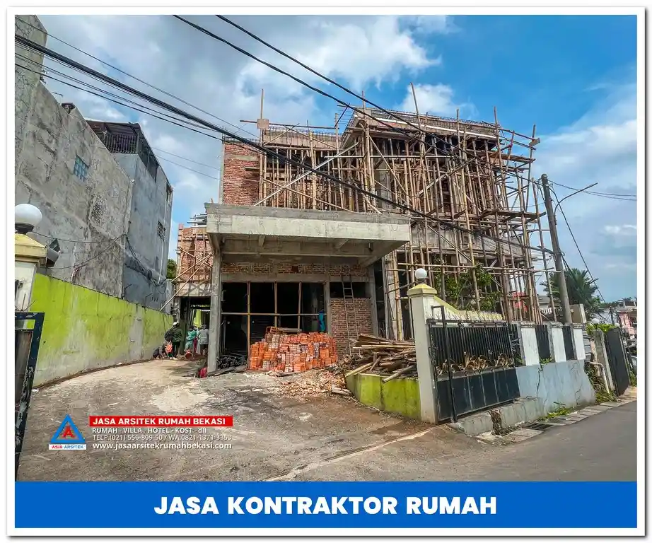 Kontraktor rumah 2 lantai hemat biaya di Jakarta, Bekasi, Depok, Tangerang, dan Bogor – Solusi pembangunan rumah berkualitas dengan anggaran efisien dan hasil maksimal.