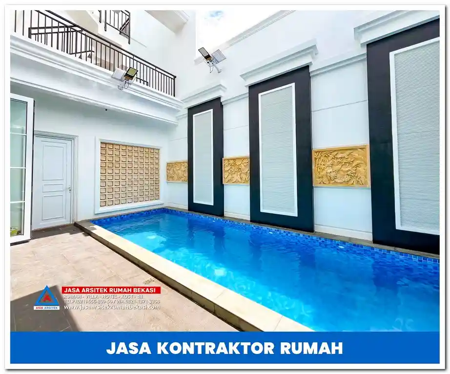 Kontraktor rumah konsep open space – Desain rumah luas dan terang dengan tata ruang terbuka, memaksimalkan pencahayaan alami dan sirkulasi udara.