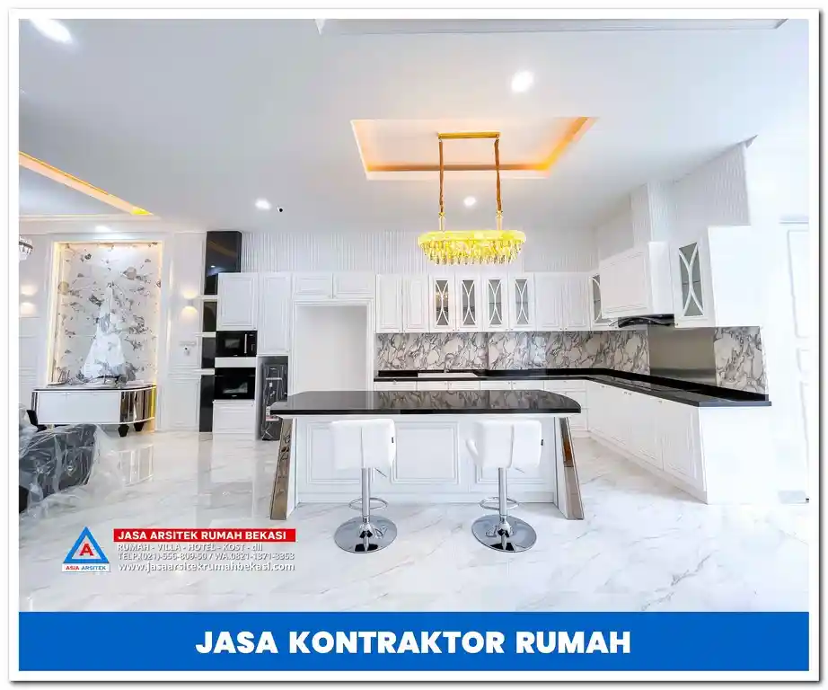 Kontraktor rumah konsep open space – Desain rumah luas dan terang dengan tata ruang terbuka, memaksimalkan pencahayaan alami dan sirkulasi udara.