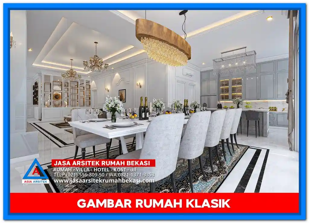 Biaya Gambar Rumah Klasik Terbaru dan Termurah – Contoh desain rumah klasik elegan dua lantai dengan sentuhan ornamen Eropa dan tampilan fasad simetris yang cocok untuk berbagai kebutuhan hunian.