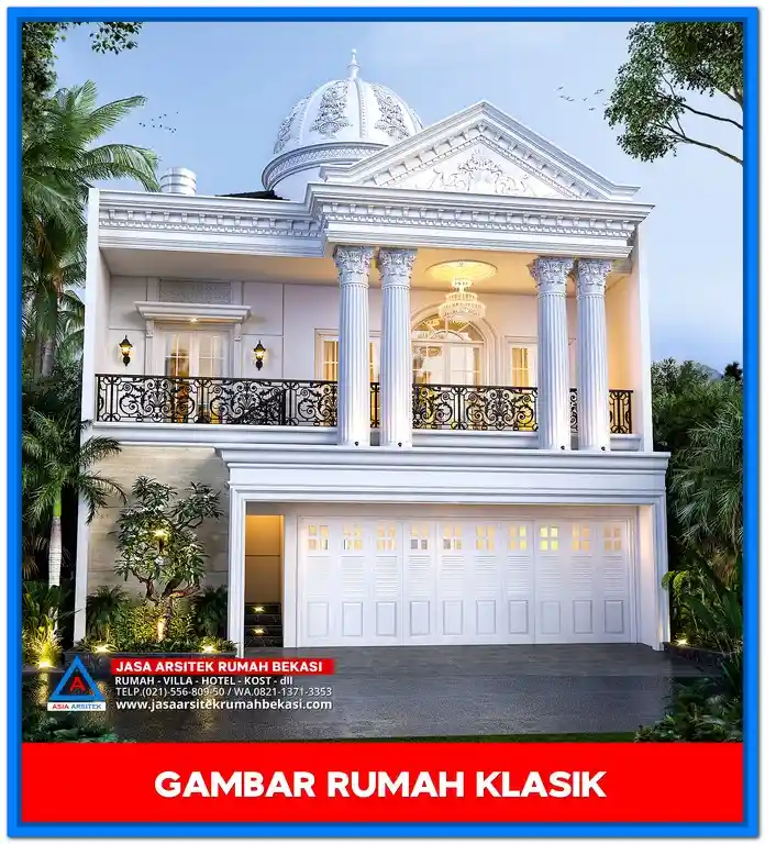 Desain Rumah Klasik Dengan Kubah dan Pilar Mewah – Inspirasi desain rumah klasik megah dengan kubah indah dan pilar besar yang mempertegas kesan mewah dan berkelas.