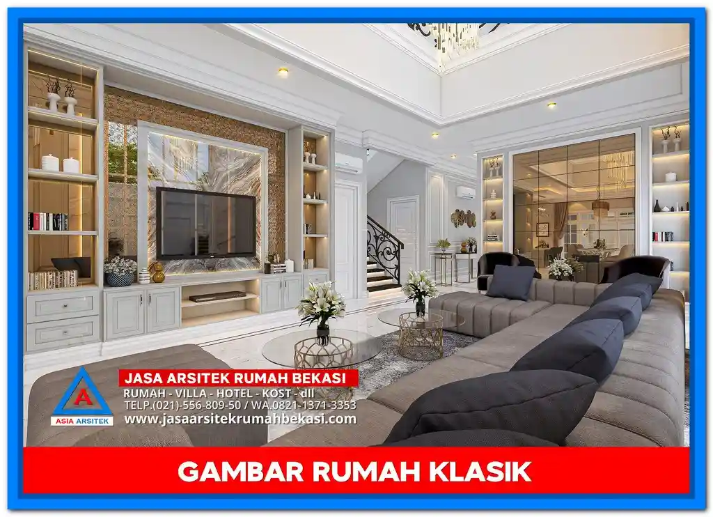 Gambar Rumah Mewah 2 Lantai Elegan – Desain rumah mewah dua lantai bergaya elegan dengan ornamen detail, jendela besar, dan tampilan fasad yang menawan.