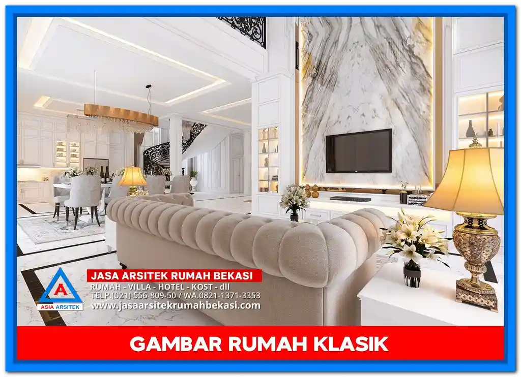 Gambar Rumah Klasik Sederhana Tapi Elegan 2 Lantai – Desain rumah klasik dua lantai dengan tampilan sederhana, detail ornamen khas, dan nuansa elegan yang cocok untuk keluarga modern.
