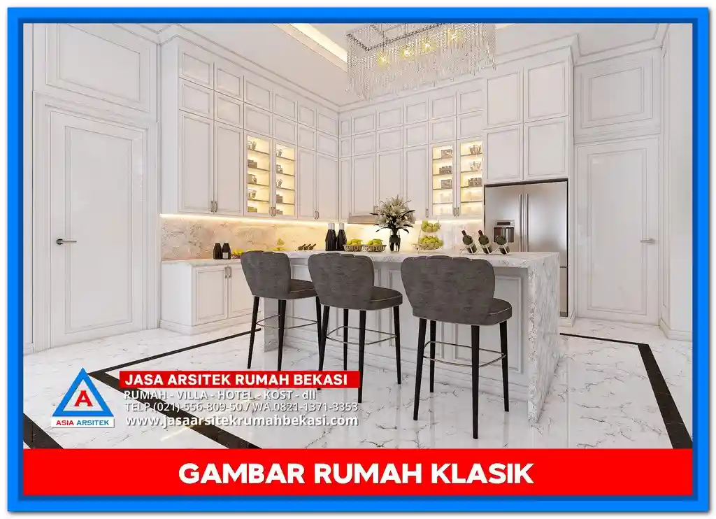 Gambar Rumah Klasik Sederhana Tapi Elegan 2 Lantai – Desain rumah klasik dua lantai dengan tampilan sederhana, detail ornamen khas, dan nuansa elegan yang cocok untuk keluarga modern.