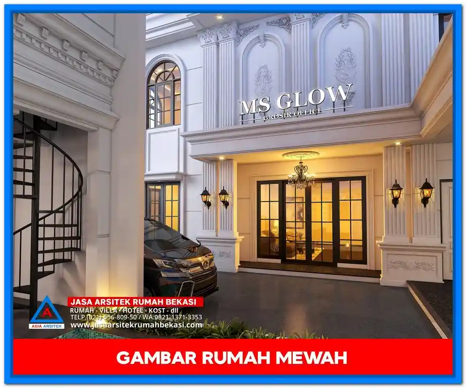 Gambar Rumah Mewah 2 Lantai Terbaru 2025 – Desain fasad elegan dengan nuansa modern yang menawan.