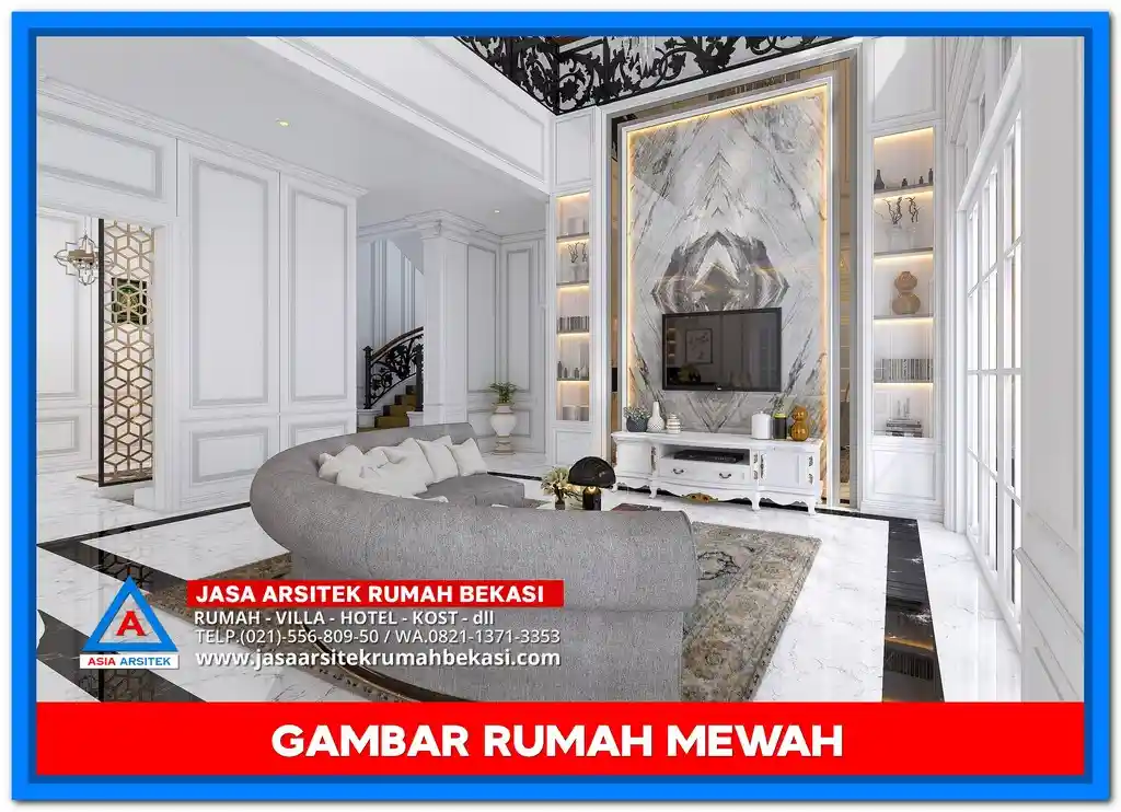 Gambar Rumah Mewah 2 Lantai Terbaru 2025 – Desain fasad elegan dengan nuansa modern yang menawan.