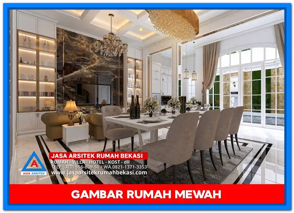 Gambar Rumah Mewah 3 Lantai Dengan Kolam Renang Cantik – Desain rumah mewah modern dengan tiga lantai, kolam renang elegan, area santai, dan fasad premium yang mengesankan
