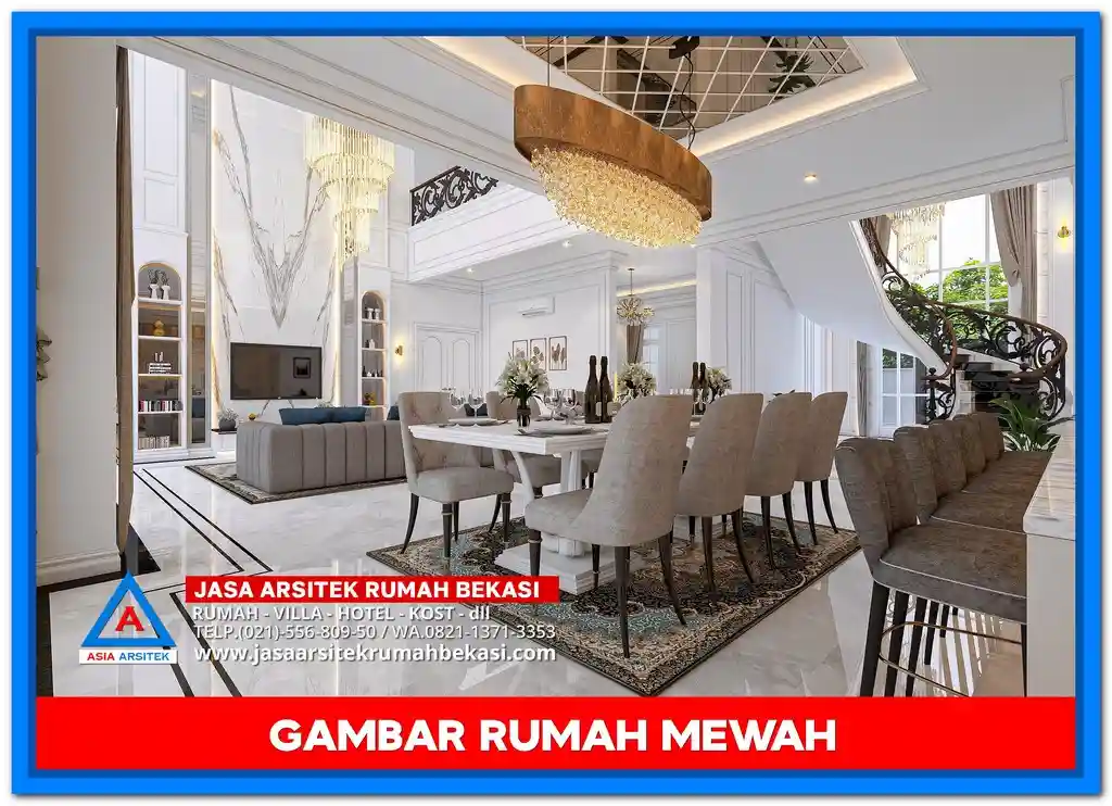 Gambar Rumah Mewah Dengan Ukuran 25x26 – Desain rumah megah di lahan lebar, dengan fasad elegan, bukaan besar, dan tata ruang luas yang menonjolkan kemewahan
